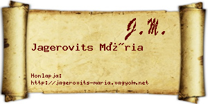 Jagerovits Mária névjegykártya